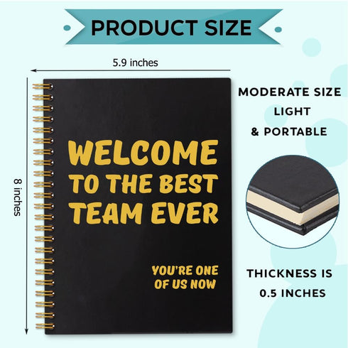Welcome to The Best Team Ever 160 Blank Pages Spiral Notebook, New Hire Gift for Colleague, New Job Gift for Employee, Teamwork Gift for Coworker, Team Member Gift, Office Work Gift for Staff by Sixrip