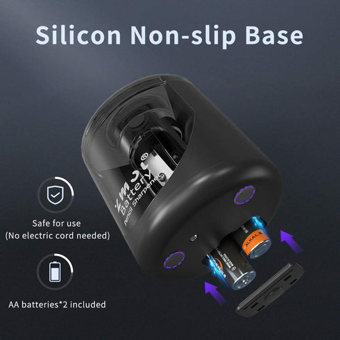 Battery Powered Electric Pencil Sharpener, Fast Sharpen for No.2/Colored Pencils, Includes 2 AA Batteries and Blades