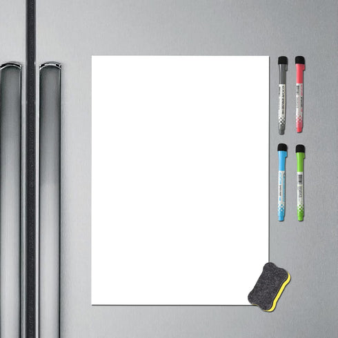Magnetic Dry Erase Board Sheet for Refrigerator - White Board Organizer and Planner with Stain Resistant Technology