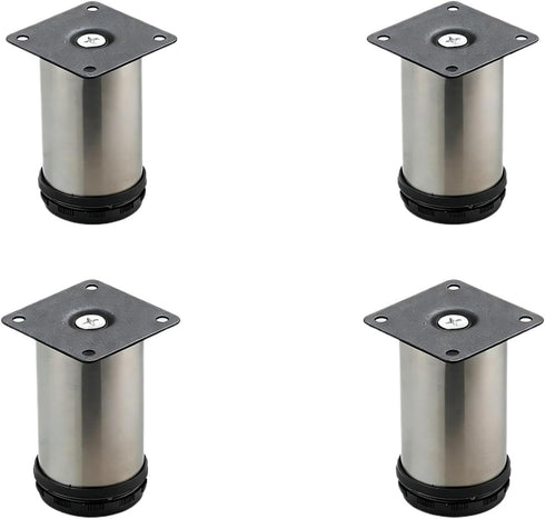 Generic 4 Pieces 0-15mm Adjustable Brushed Cabinet Legs Stainless Steel TV Stands Table