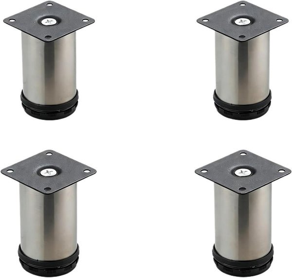 Generic 4 Pieces 0-15mm Adjustable Brushed Cabinet Legs Stainless Steel TV Stands Table