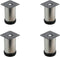 Generic 4 Pieces 0-15mm Adjustable Brushed Cabinet Legs Stainless Steel TV Stands Table
