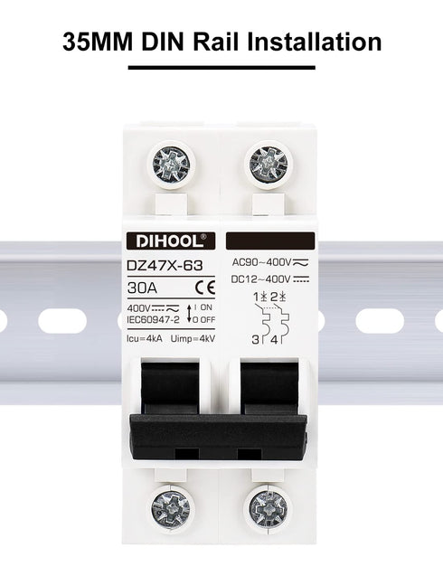 Miniature Circuit Breakers 30 Amp 12V-400V AC DC (10A 15A 20A 25A 40A 50A 60A Optional) for Solar Panel PV System