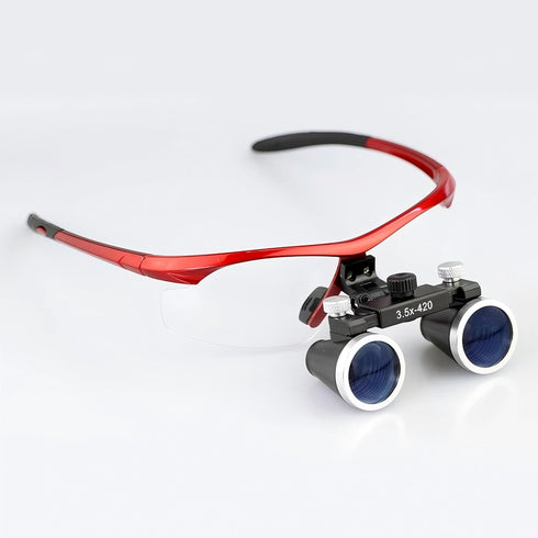 Smedent 3.5X 420mm Dental Surgical Loupe Working Distance Burgundy Sport Frame