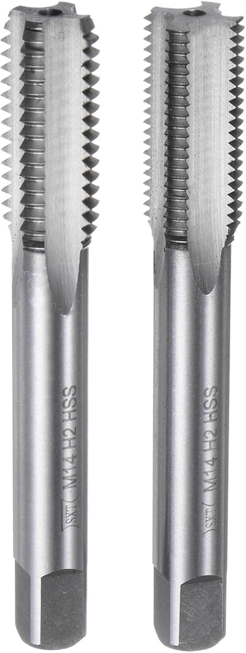 uxcell 2pcs Metric Hand Tap Set, M16 x 2 Taper/Plug Thread Screw Taps, High Speed Steel Tapping Tool Kit