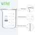 Utile 100ml Glass Beaker Set, 24pcs of 3.4oz Upgraded Thickening Chemical Beakers with Printed Graduation