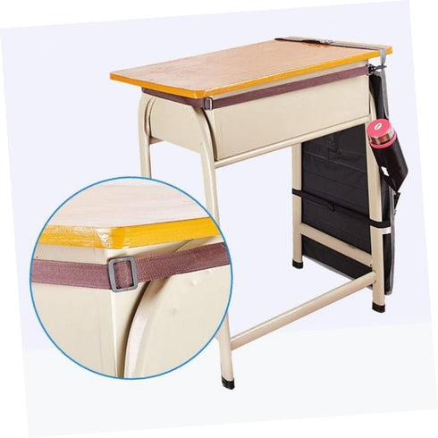 COHEALI Desk Side Storage Bag Oxford Fabric Student Book Organizer Pockets for School Office Dorm (Adjustable Large