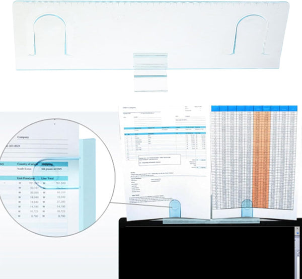 KNAUIGCT Monitor Document Holder Clip for Laptop Screen Side, Ergonomic Copy Stand Paper Organizer for Typing Data