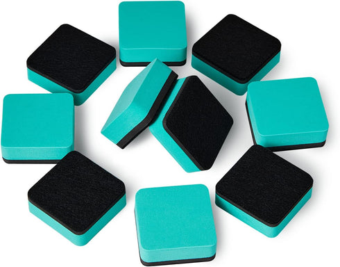 Favourde 48 Pack Magnetic Whiteboard Dry Erase Erasers, Chalkboard Cleansers for Classroom, Home, Office, Green