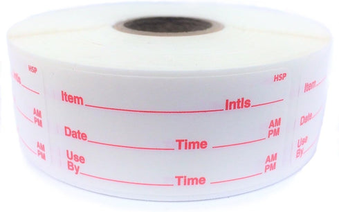 Dissolvable Food Storage Labels - 500 Labels per Roll, 1x2 inch, No Adhesive Residue, Dissolves in Water in 30 Seconds