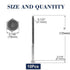 1/2" x 5" Hex Head Lag Screws Bolts, 10Pcs 304 Stainless Steel 18-8, Partial Thread, Hexagon Head