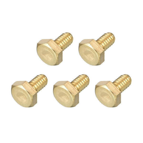 Hex Head Screw Bolt 5Pcs (1/4-20x1/2"), Brass Fully Threaded Solid Hex Bolts for Machinery Repair