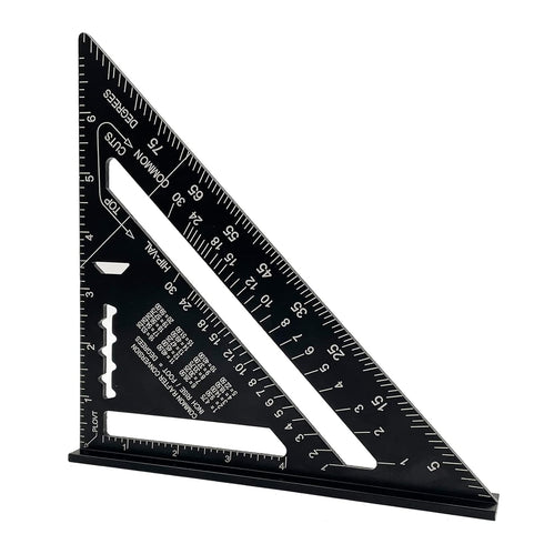 7 inch Rafter Square Aluminum Alloy Triangle Ruler - Double Scale Carpenter Tool for Woodworking and Carpentry