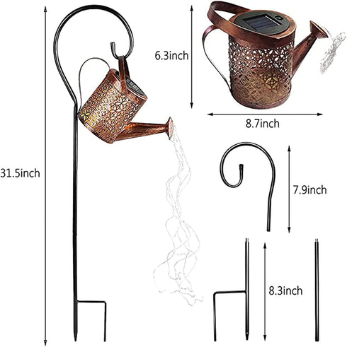 Solar Watering Can Lights - LED Lantern Outdoor Light, Hanging Waterproof Garden Lights for Pathway, Yard, Patio Decor