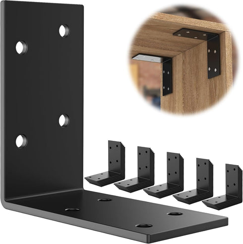 GZQIUYI 3x3 Inch 90 25 Pack Corner Bracket, Heavy Duty Galvanized L Brackets, Angle Corner Braces for Deck Posts, Wood