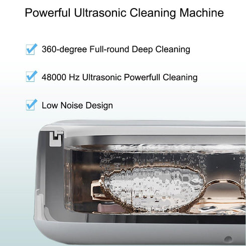 640ML 48KHz Ultrasonic Glasses Cleaner Ultrasonic Jewelry Cleaner for All Jewelry Ring Gold Silver Cleaner Powerful