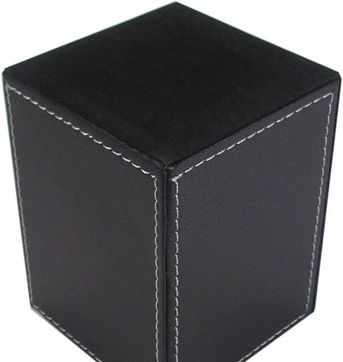 KINGFOM PU Leather Square Pens Pencils Holder - Desktop Organizer Case (Black)