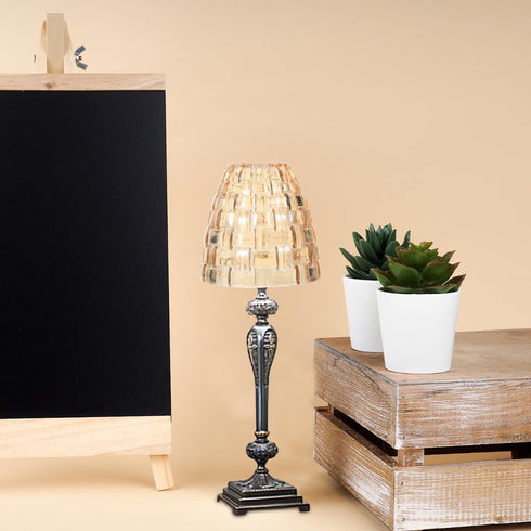 3.54X3.54X3.34In Housoutil Aromatherapy Table Lamp Shade Glass Candle Cover Multi-Functional Candle Holder Lampshade