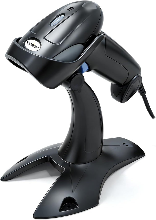 Sumicor 2D USB Barcode Scanner with Stand, Handheld 1D 2D QR Barcode Reader