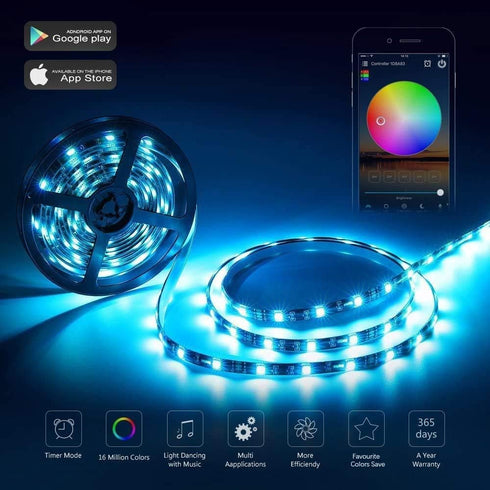 Smart LED WiFi Controller, Wireless 24 Keys RF Remote Control for RGB LED Strip Lights, 2 Pack