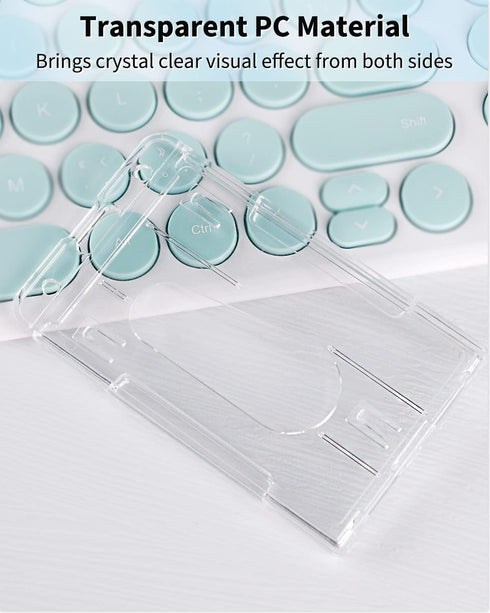 Pawfly 5 Pack Vertical 2-Card Badge Holder - Hard Transparent PC Case Protector for IDs and Credit Cards