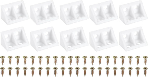 PATIKIL 1.3"x0.8"x0.8" Plastic Corner Braces, 30 Pcs L-Shape Shelf Support Corner Brace