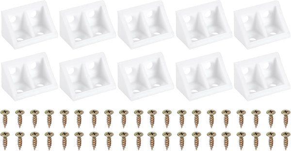 PATIKIL 1.3"x0.8"x0.8" Plastic Corner Braces, 30 Pcs L-Shape Shelf Support Corner Brace