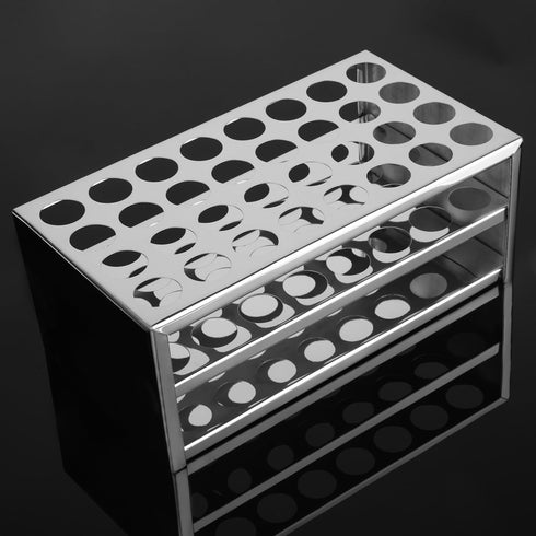 stonylab 32-Hole Stainless Steel Test Tube Rack, Acid-Alkali Resistant Holder for Laboratory Use
