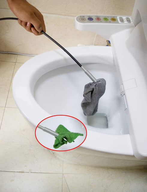 AUSAYE 79 Inch Sink Snake Drain Cleaner Tool, Drain Clog Remover Snake, Hair Remover, Tube Drain Cleaning
