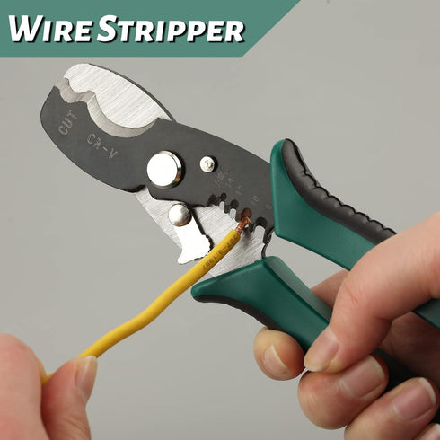 SPEEDWOX 7 Inches Wire Strippers Cutter Pliers Multi-Function Hand Tool for Cable Cutting and Precision Stripping