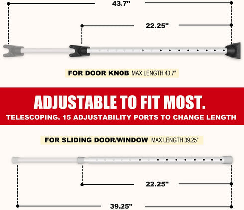 (120 Jammer Securityman Door Security Bar with Alarm | Sliding Door Security | Door Stopper dB Extra Loud Alarm) Enjoy