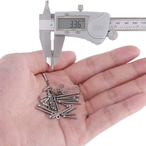 Hilitchi 300-Piece M2 Phillips Pan Head Screws, Bolt Nut Lock Flat Washers Assortment Kit, 304 Stainless Steel