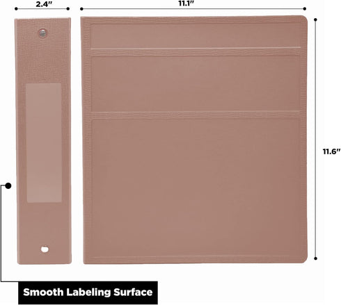 Carstens 2-Inch Heavy Duty 3-Ring Binder, Side Opening, Dusty Rose, Durable Plastic, Holds 300 US Letter Sheets, Made