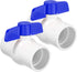 2PCS 2" PVC Ball Valve, SCH40 Slip PVC Water Pipe Valve with Easy Turn Blue T-Handle