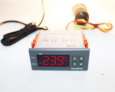 Inkbird Dual Stage DV 12V Digital Temperature Controller, Fahrenheit Thermostat Heating and Cooling for Homebrewing