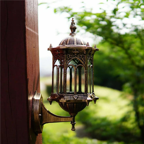 Kathring Retro Wall Mount Light Fixture, Industrial Lantern Vintage Rustic Lantern Lamp Wall Sconce Light Glass Shade