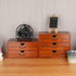 PACKGILO 2 Wooden Storage Box Rustic Desktop Organizer with Drawers Office Desk Accessories Shelf Small Craft Storage