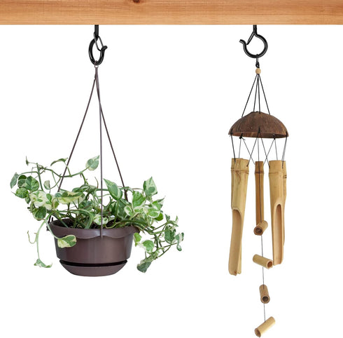 FSAH 35 Q Hanger Pcs Screw-in Hooks for Outdoor String Lights, Swivel Hanging Basket Patio Light Hooks with Safe Buckle