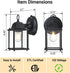 E26 1-Pack, LIT-PaTH Dusk to Dawn Outdoor Wall Lantern, Wall Sconce Waterproof Porch Lighting Fixture, Base, Aluminum