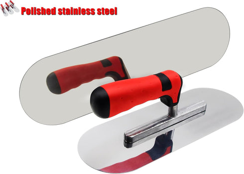 DIXIANG Set 3 (14" 4" 11"x4" 10"x3") Concrete Tools Stainless Steel Pool Trowel PC x & & Flat Finishing Cement Drywall