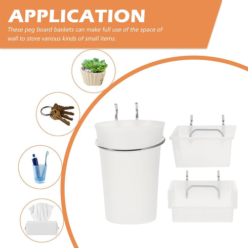 Set Cabilock Pegboard Bins and Hooks for Garage Organization, Small Parts Storage Baskets with Pegboard Hooks