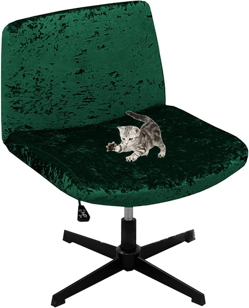 WYLEBER Armless Office Desk Slipcover,Criss Cross Chair Cover,Removable Washable Office Wide Seat Chair