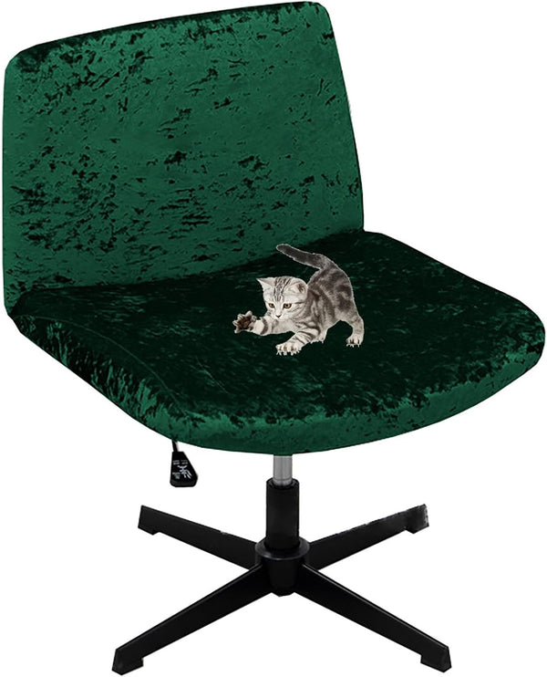 WYLEBER Armless Office Desk Slipcover,Criss Cross Chair Cover,Removable Washable Office Wide Seat Chair