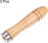 3pcs Wooden File Handle, 4.25 Inch 5mm Round Hole Ergonomic Handles with Metal Collar for Metal Files