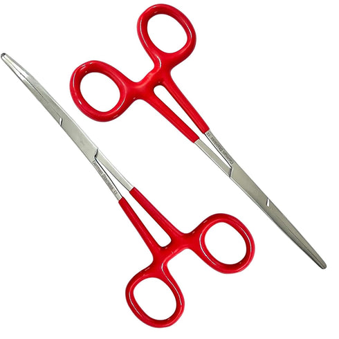 artlab German Vinyl Grip Locking Straight & Curved Hemostat -Hemostat Forceps- Stainless Steel