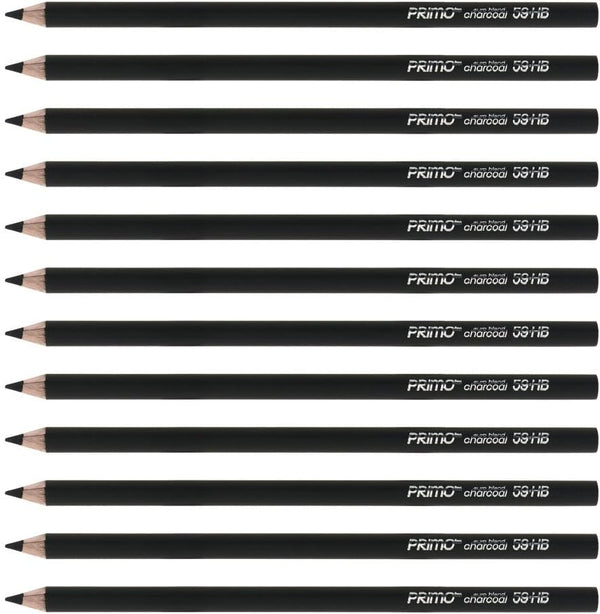 Primo Euro Blend HB Charcoal Pencils, Box of Twelve Hard (59-HB)
