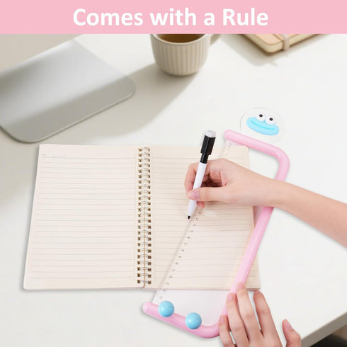 MEGREZ Acrylic Monitor Memo Board, Transparent Erasable Message Panel with Phone Stand & Ruler, White Office Desk