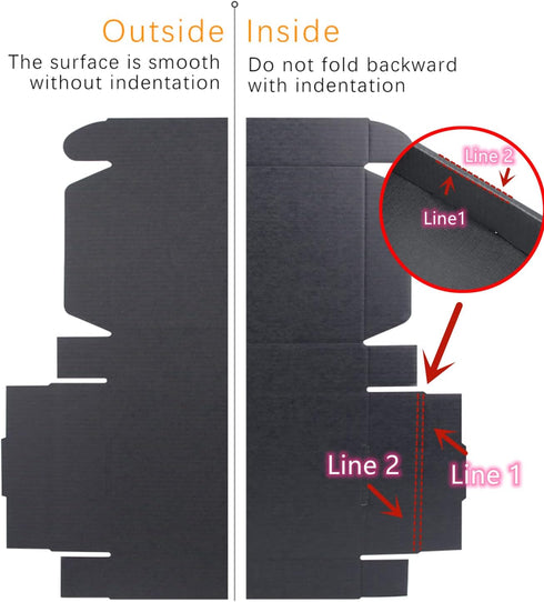Small Black Shipping Boxes for Small Business, Pack of 25, 9x6x2 inches Cardboard Corrugated Mailer Boxes