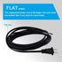 Replacement Power Cord Pigtail 18AWG 2 Prong 6FT Flat Shape 2 Wire Power Supply Cord Open End 110V Polarized Plug Black Cable 18 Gauge Open Wire 2C Repair Electrical Cord 120V AC