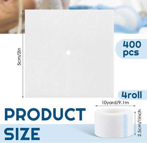 200 2" 2" 6 2 Timgle Pcs x Split Gauze Pads Ply Split Drain Sponge Gauze Non Woven Slit Bandage Sponges with Roll